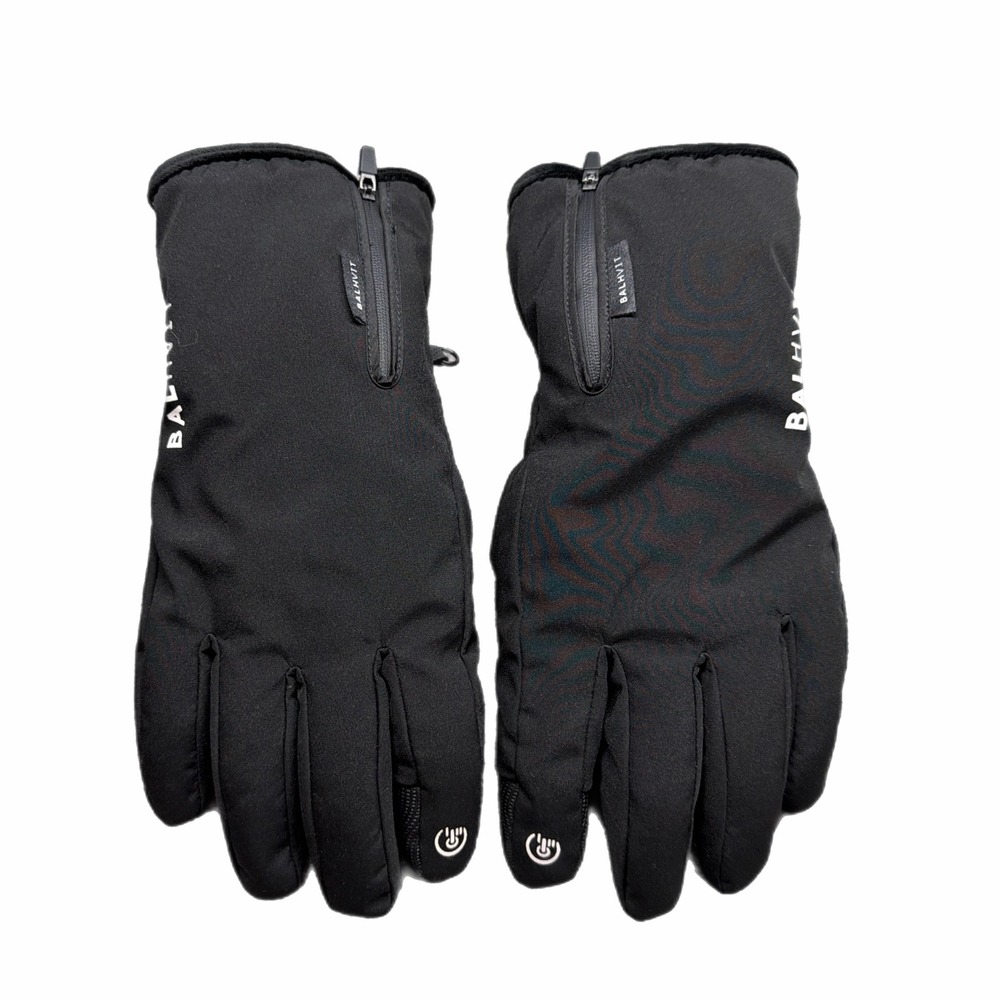 Balhvit Mens Black 3M Thinsulate Winter Gloves Touchscreen Zipper Ski XXL